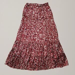 Zara Skirt Women's Size XS Midi Ditsy Floral A-line Flare Slits Side Cottage